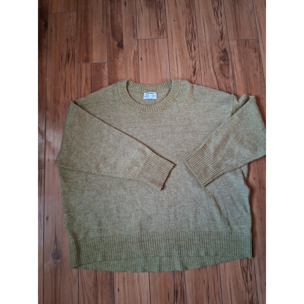 Old Navy Go-Recycled Olive Green Marl Crewneck Sweater Plus Size 3X Relaxed Fit